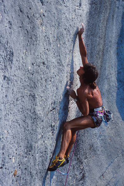 Maurizio Zanolla, 1988, Istria, Mavasia 8b+, another Manolo's incredible line, contoversial too, waited for 1st repetition for 22 years. Cody Roth did it and gave 8c+ !?