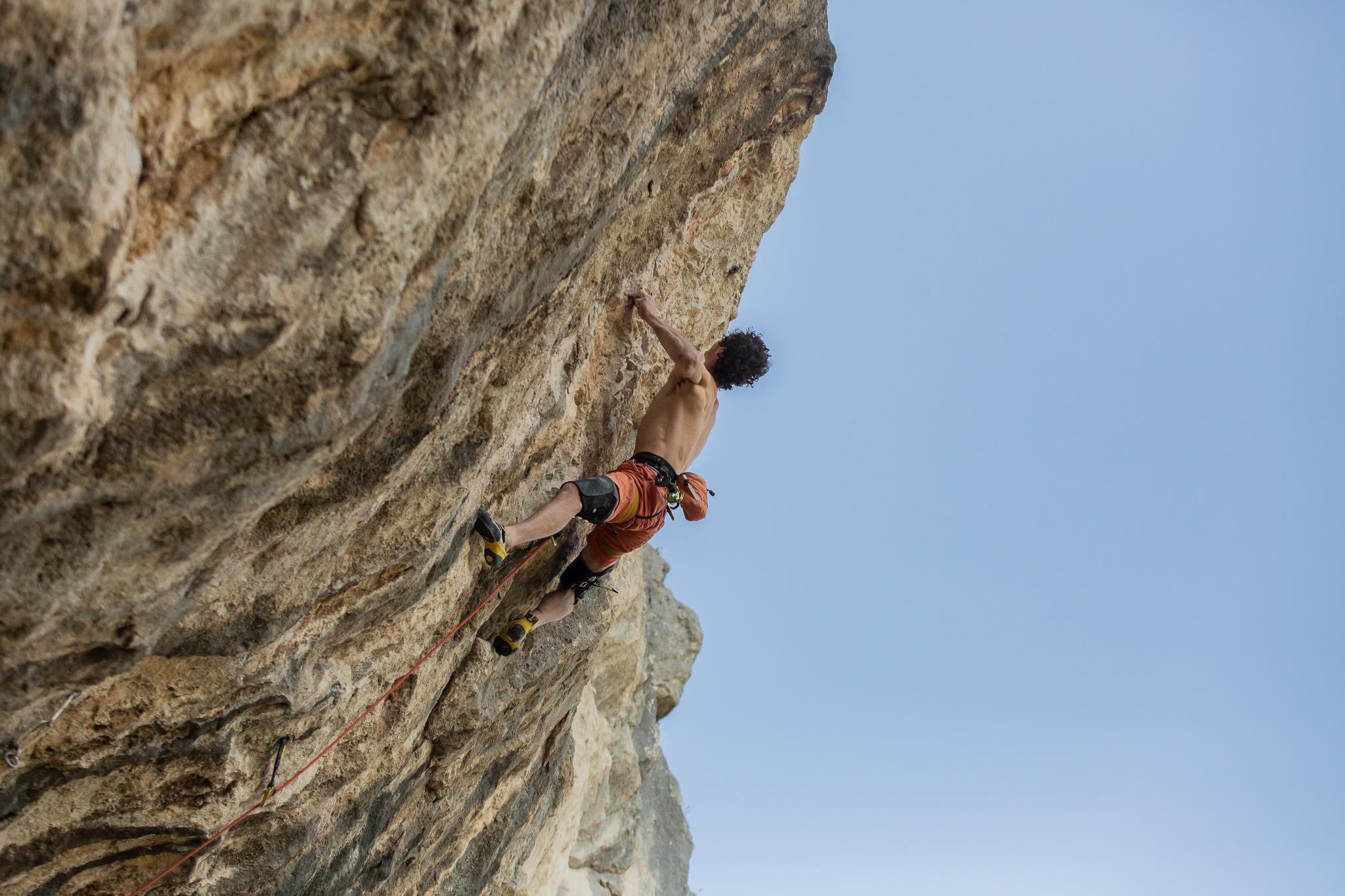 Adam Ondra doing Dioklecijan